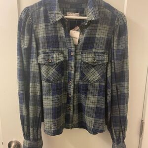 Free People plaid cropped shirt